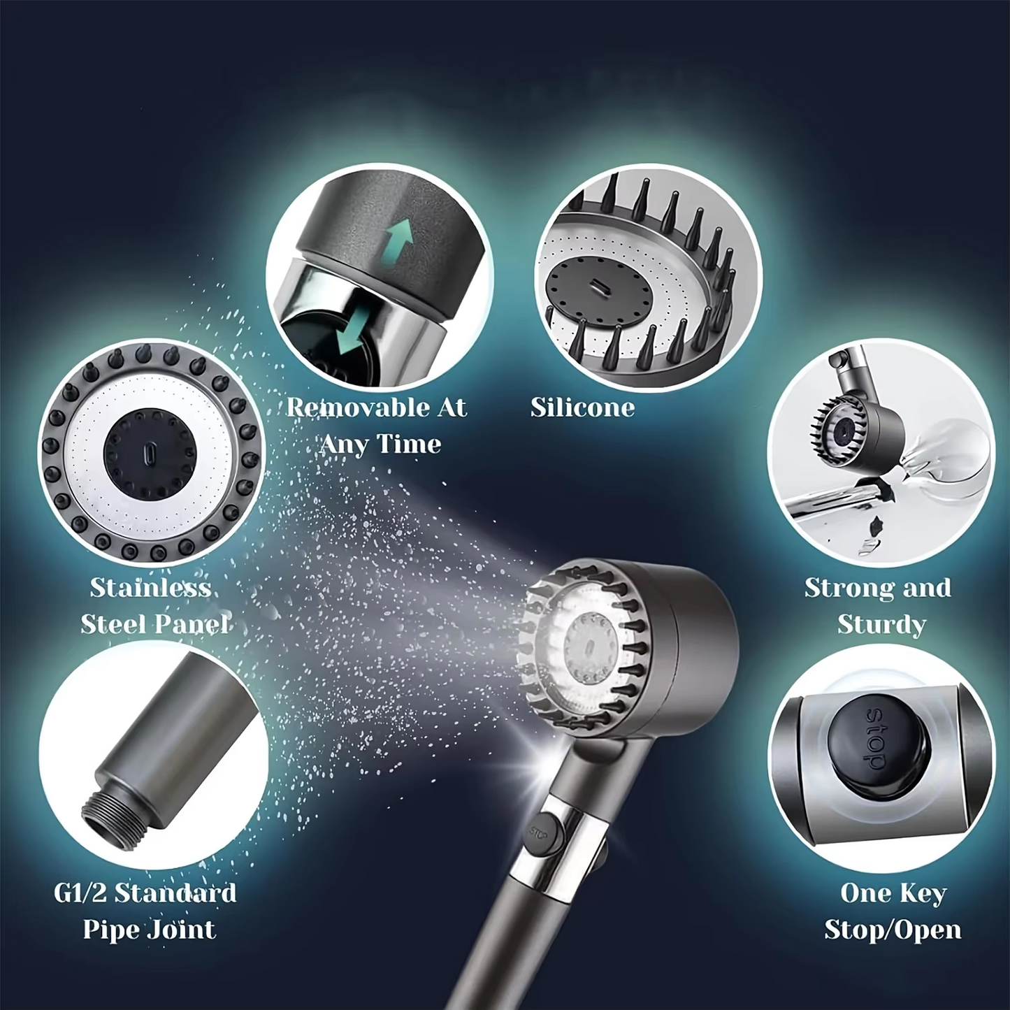 3 Modes Shower Head