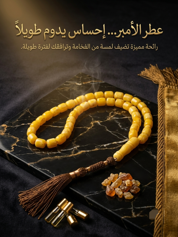 مسبحة الأمبر الفاخرة | عطر أصيل يدوم طويلاً 🌟 هدية لا تُنسى
